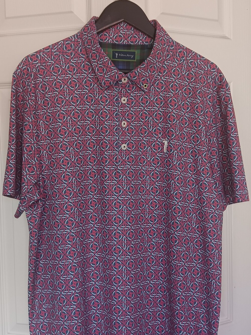 William Murray Mens Golf Polo Performance Geometric Pattern Size L